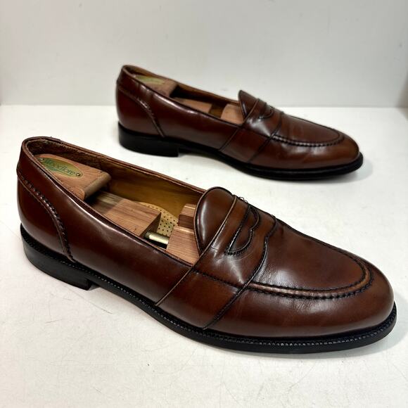 EXCELLENT Cole Haan Whiskey Full Strap Penny Loafer Made in Maine USA 13 D - Picture 4 of 12